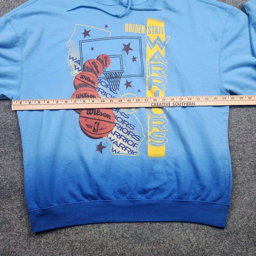 NBA Golden State Warriors Ombre Hoodie Blue Basketball Graphic Sweatshirt XXL - Picture 3 of 9